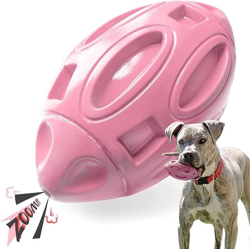 Squeaky Dog Toys for Aggressive Chewers Rubber Puppy Chew Ball Teeth Grinding Cleaning Durable Pet Toy for Medium Large Breed