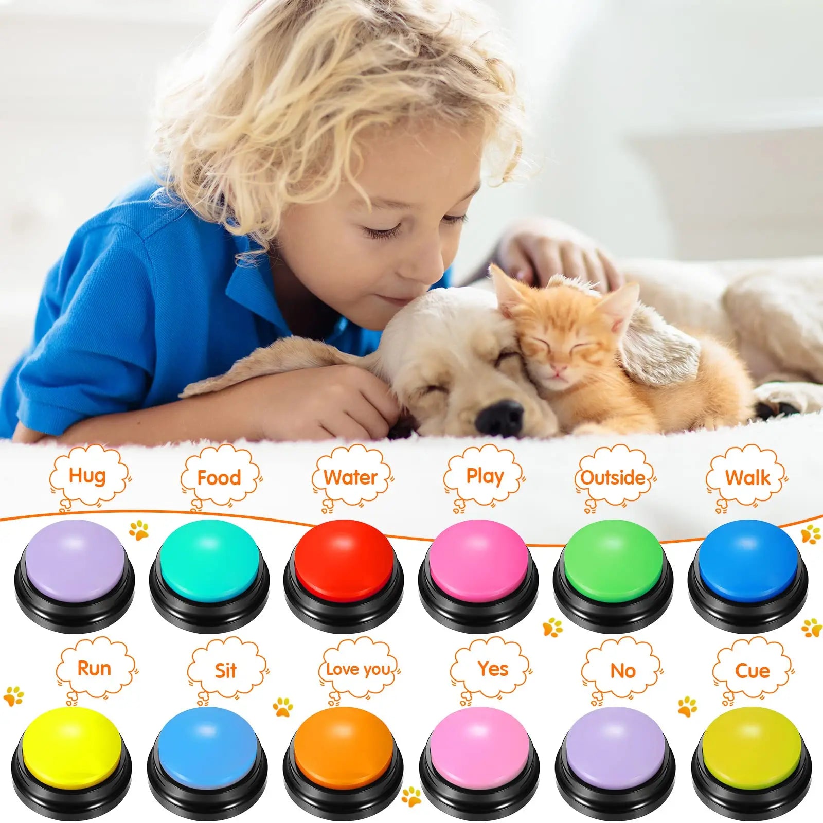 Funny Dog Recordable Pet Toys Travel Talking Pet Starters Pet Speaking Buttons Portable Cute Pet Supplies Communication Dog