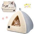 Luxurious Self-Warming Cat Cave Bed with Washable Cushioned Pillow - Cozy Hideaway for Indoor Cats