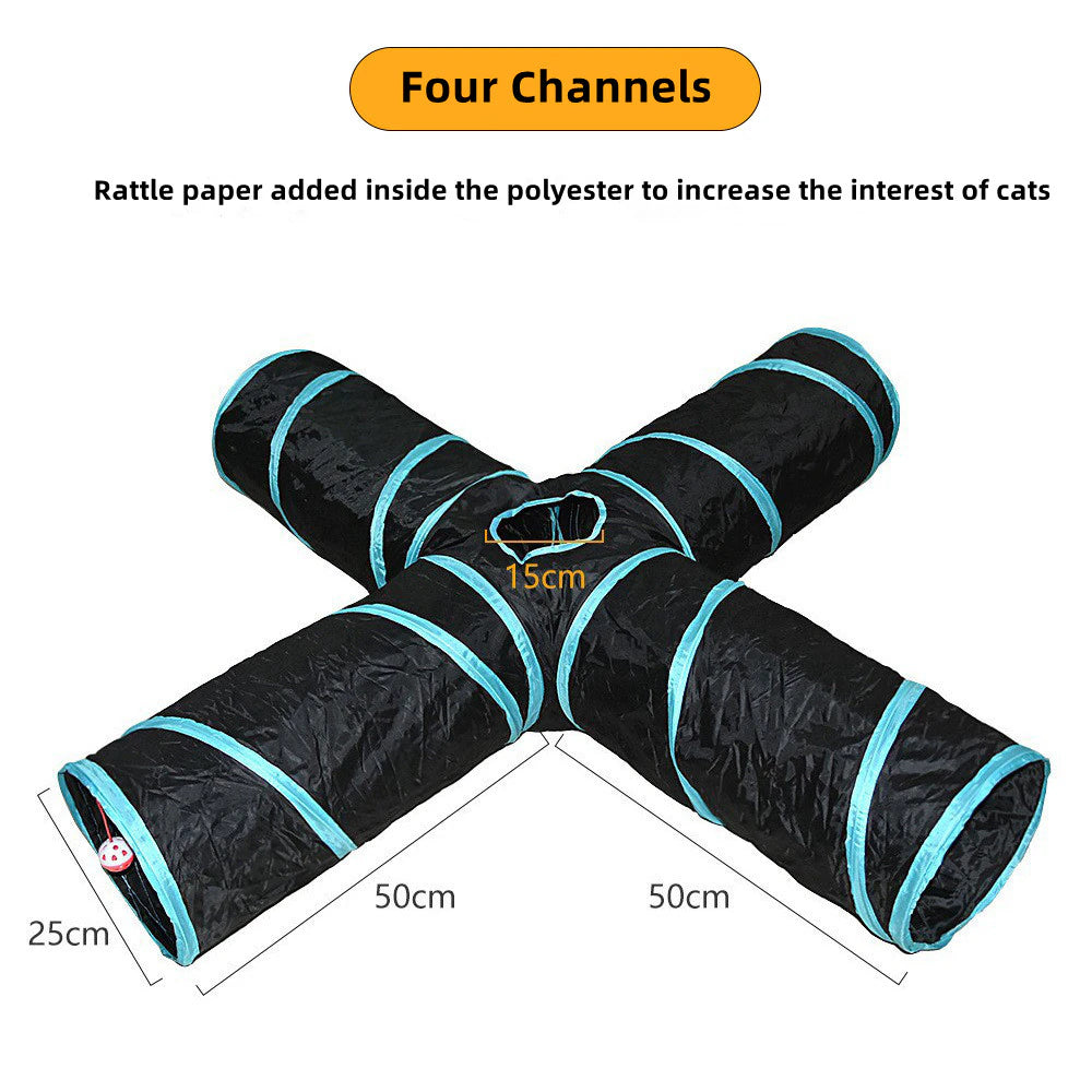 Cat Tunnel Pet Supplies Cat S T Pass Play Tunnel Foldable Cat Tunnel Cat Toy Breathable Drill Barrel for Indoor Loud Paper