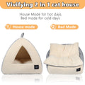 Luxurious Self-Warming Cat Cave Bed with Washable Cushioned Pillow - Cozy Hideaway for Indoor Cats