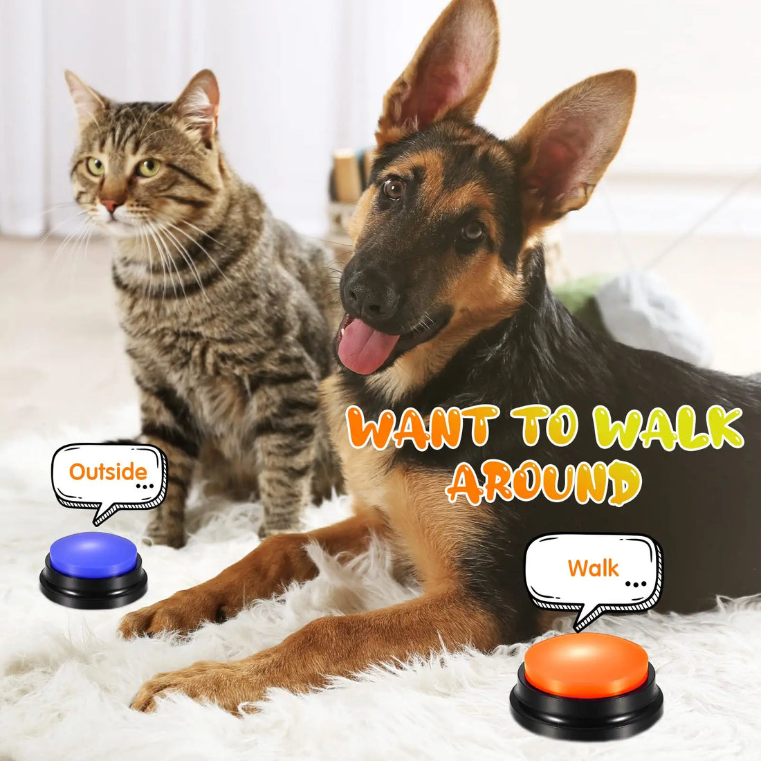 Funny Dog Recordable Pet Toys Travel Talking Pet Starters Pet Speaking Buttons Portable Cute Pet Supplies Communication Dog