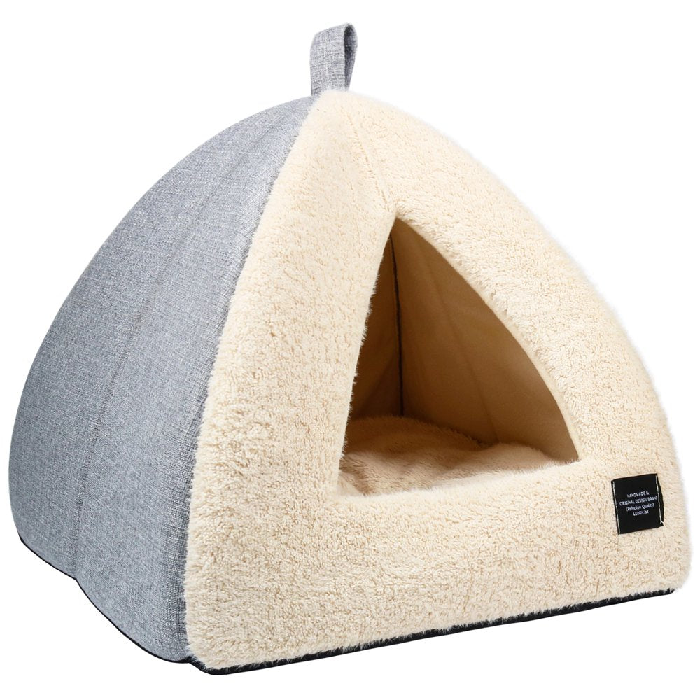 Luxurious Self-Warming Cat Cave Bed with Washable Cushioned Pillow - Cozy Hideaway for Indoor Cats