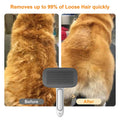 Self Cleaning Slicker Brush for Dogs - Pet Grooming Brush for Shedding, Dog Brush for Long and Short Hair to Removes Tangles and Loose Hair, the Pet Hair Brush Suitable for Cats and Dogs (Gray)